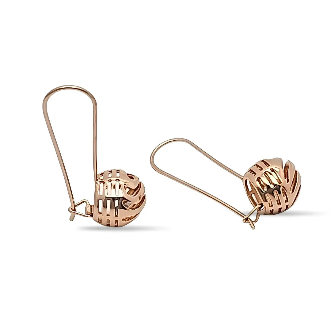 18K Gold Filled Filigree Ball Drop Earrings (35mm)
